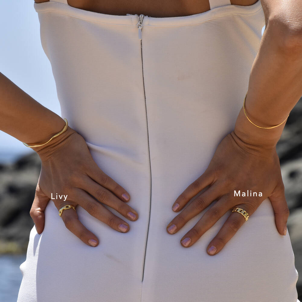 Culturesse Malina Modern Muse Link Chain Open Ring