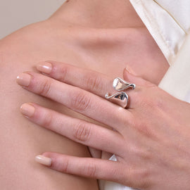 Culturesse Romano Artisan Silver Open Ring