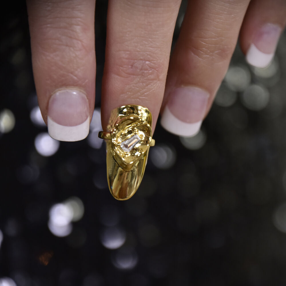 Culturesse Thelma Arsty Nail Open Ring (Gold Vermeil)