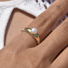 Culturesse Adalene Simplicity Pearl Open Ring (Gold)