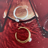 Culturesse Adalene Simplicity Pearl Open Ring (Gold)