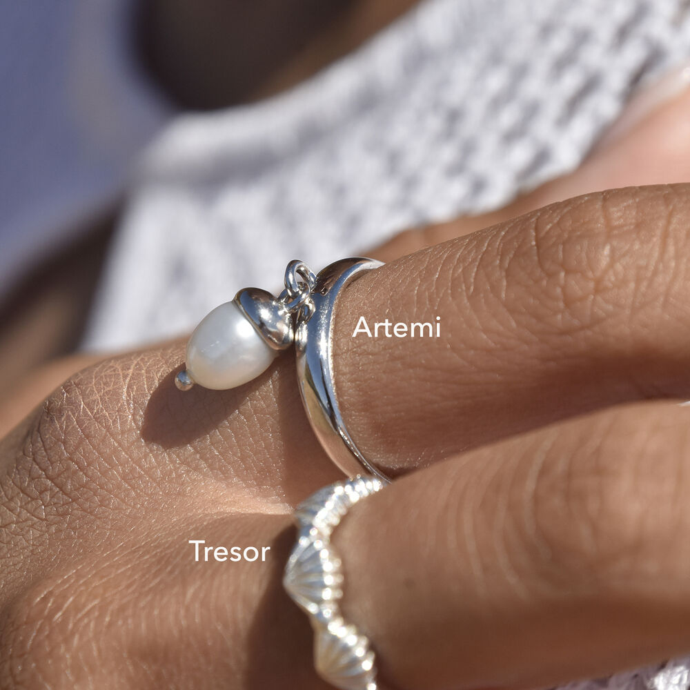 Culturesse Artemi Artisan Pearl Drop Open Ring