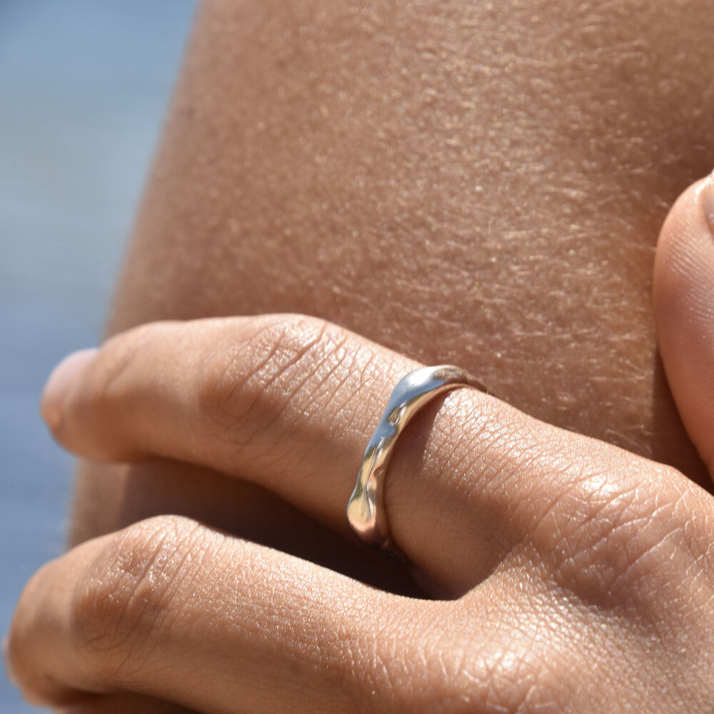 Culturesse Bay Sculpture Silver Open Ring