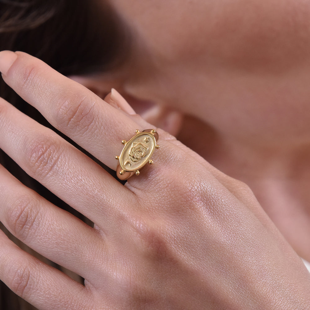 Culturesse Margaux Artisan Gold Vermeil Open Ring