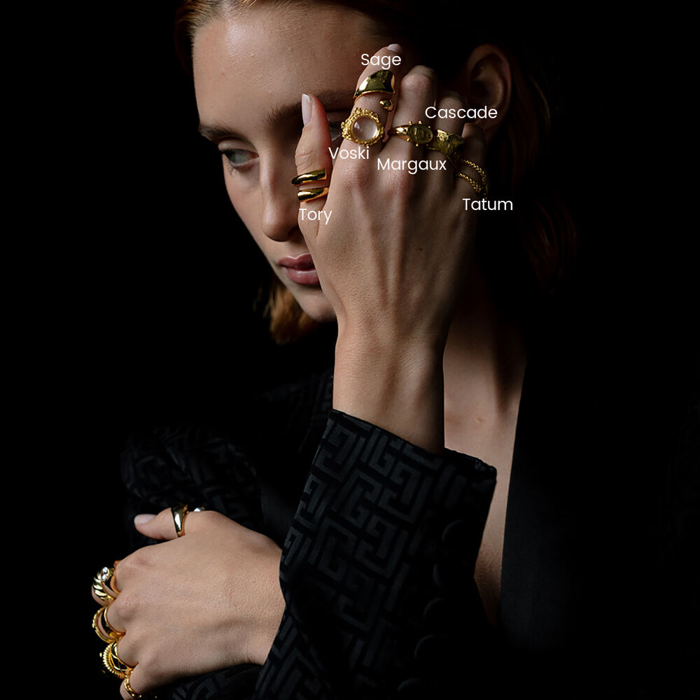 Culturesse Margaux Artisan Gold Vermeil Open Ring