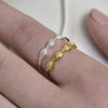 Culturesse Tresor Artisan Scallop Open Ring (Gold Vermeil)