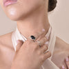 Culturesse Elliot Artisan Black Onyx Open Ring