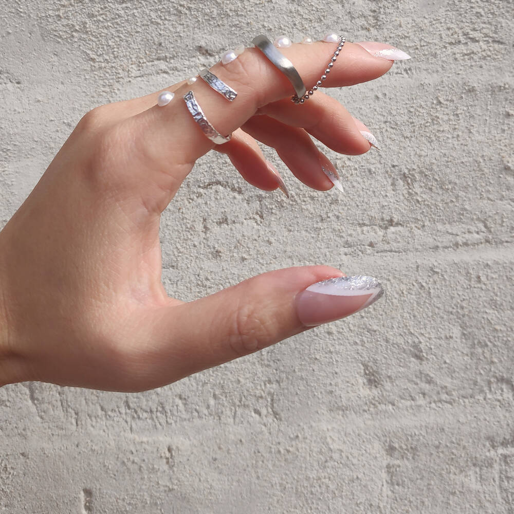 Culturesse Calla Artisan Silver Layering Open Ring