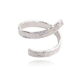 Culturesse Noora Sculpture Wrap Open Ring (Silver)