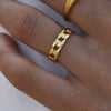 Culturesse Calico Modern Muse Link Chain Open Ring