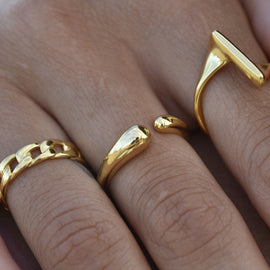 Culturesse Essie Simplicity Gold Vermeil Open Ring