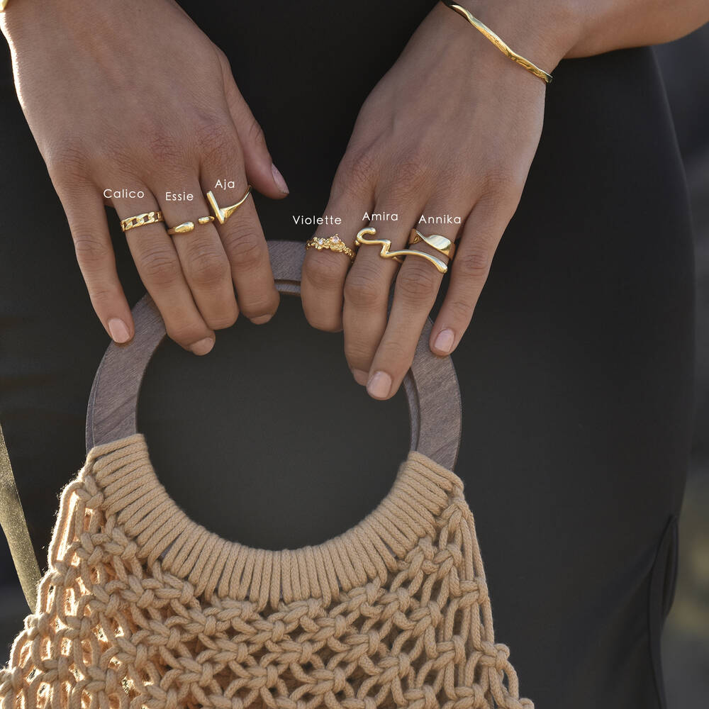 Culturesse Essie Simplicity Gold Vermeil Open Ring