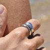 Culturesse Elenor Artsy Silver Lining Open Ring (Silver)