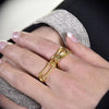 Culturesse Elenor Artsy Lining Open Ring (Gold Vermeil)