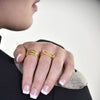 Culturesse Elenor Artsy Lining Open Ring (Gold Vermeil)