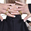 Culturesse Elenor Artsy Lining Open Ring (Gold Vermeil)