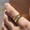 Culturesse Elanor Twin Line Open Ring (Gold Vermeil)