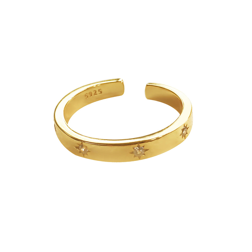 Culturesse Adoria Star Engraved Open Ring