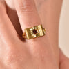 Culturesse Crimson Sun Muse Zircon Open Ring