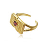 Culturesse Crimson Sun Muse Zircon Open Ring