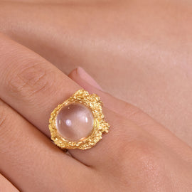 Culturesse Voski Textured Gold Vermeil Open Ring