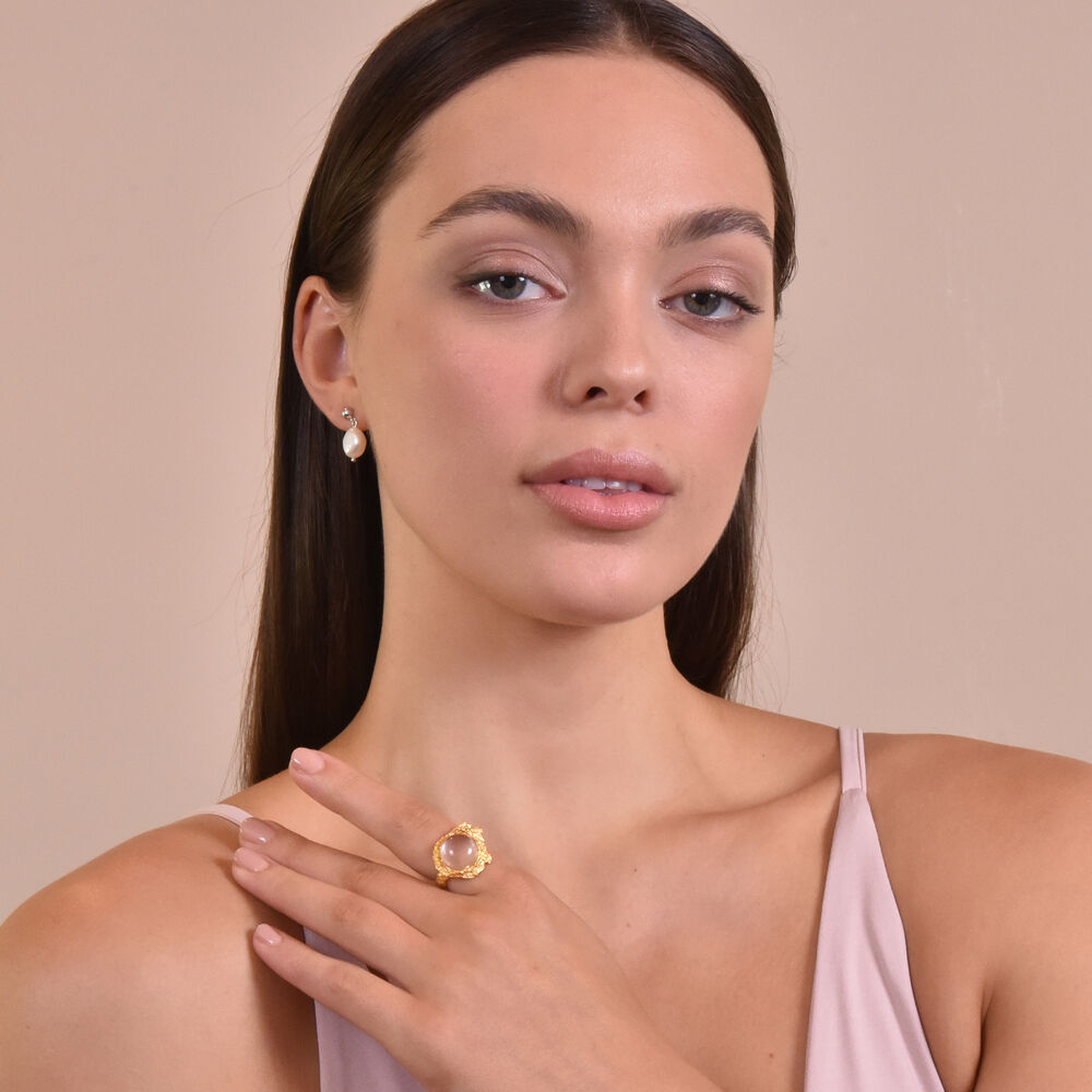 Culturesse Voski Textured Gold Vermeil Open Ring