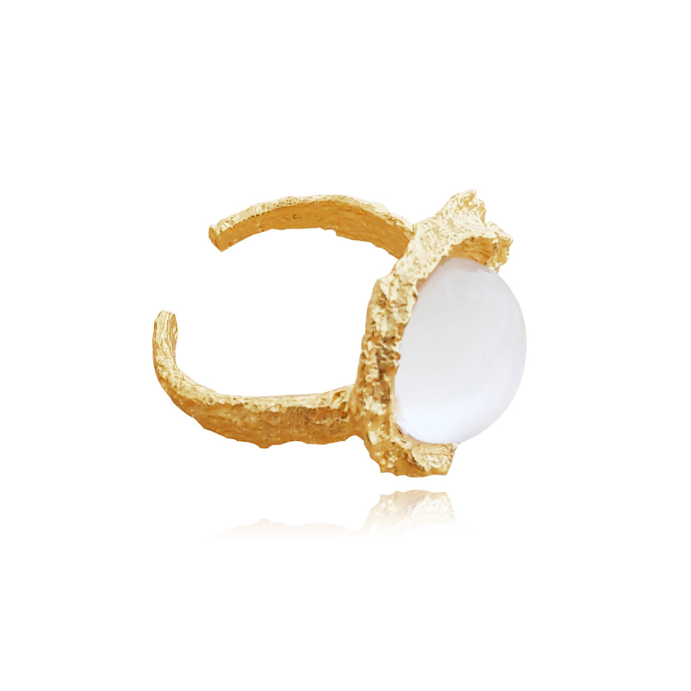 Culturesse Voski Textured Gold Vermeil Open Ring