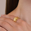 Culturesse Cascade Gold Vermeil Textured Open Ring