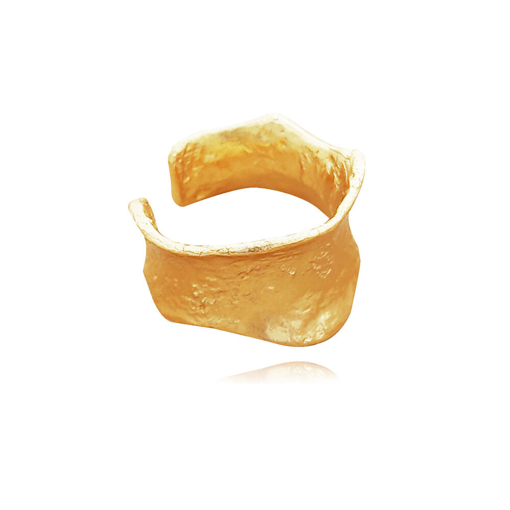 Culturesse Cascade Gold Vermeil Textured Open Ring