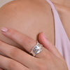 Culturesse Gwenore Textured Silver Open Ring