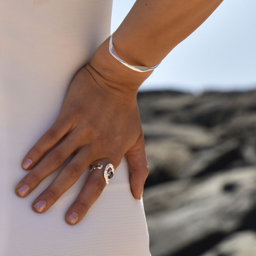 Culturesse Eldora Artsy Wrap Open Ring (Silver)