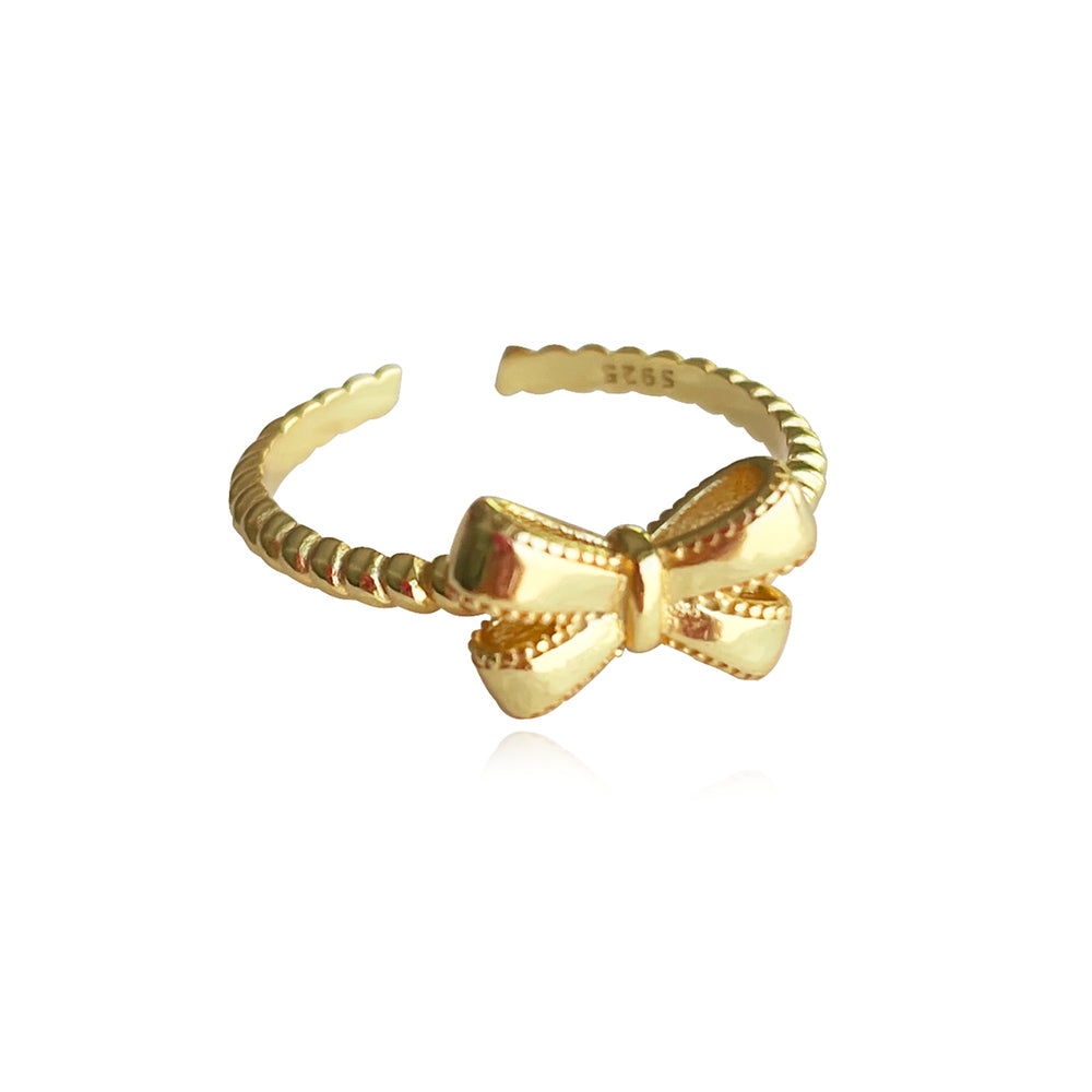 Culturesse Tilda Artisan Bow Tie Open Ring (Gold)