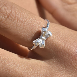 Culturesse Tilda Artisan Bow Tie Open Ring (Silver)