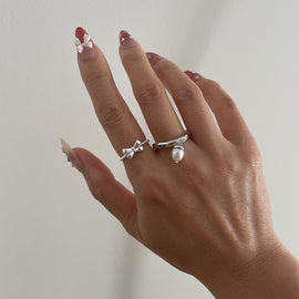 Culturesse Tilda Artisan Bow Tie Open Ring (Silver)