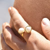 Culturesse Eleodoro 24K Twin Pearl Open Ring (Gold Filled)