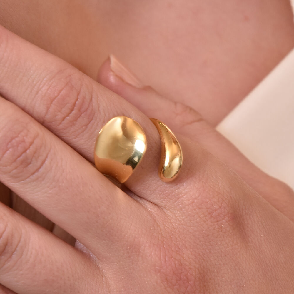 Culturesse Sage Artisan Gold Vermeil Open Ring