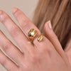 Culturesse Sage Artisan Gold Vermeil Open Ring
