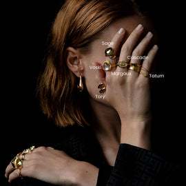 Culturesse Sage Artisan Gold Vermeil Open Ring