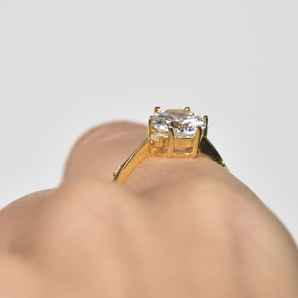 Culturesse Phaedra Austrian Fine Zircon Open Ring (Gold Vermeil)