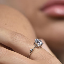 Culturesse Phaedra Austrian Fine Zircon Open Ring (Silver)