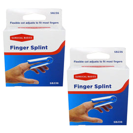 Surgical Basics Metal Finger Cot Splint Large 2 Pack
