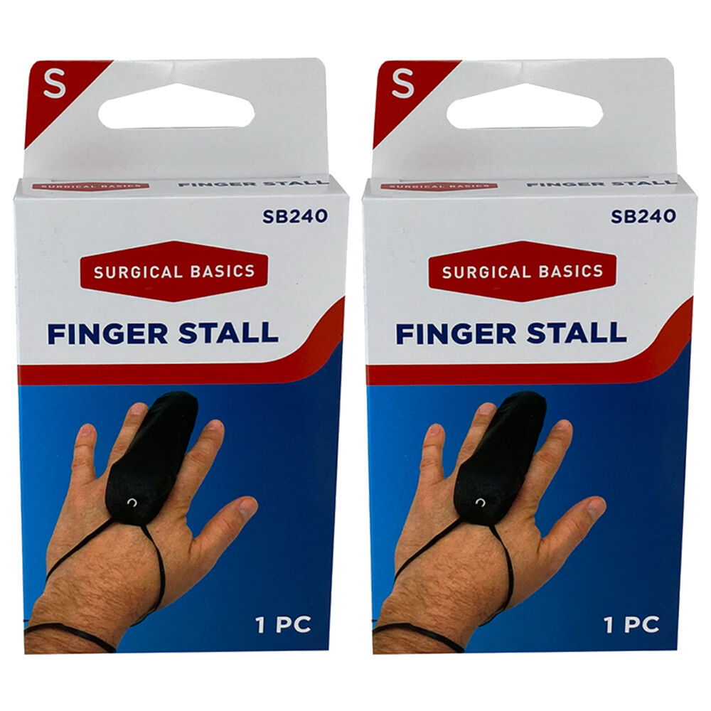 Surgical Basics Small Leather Finger Stall Pack of 2 Washable Reusable