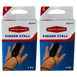 Surgical Basics Small Leather Finger Stall Pack of 2 Washable Reusable