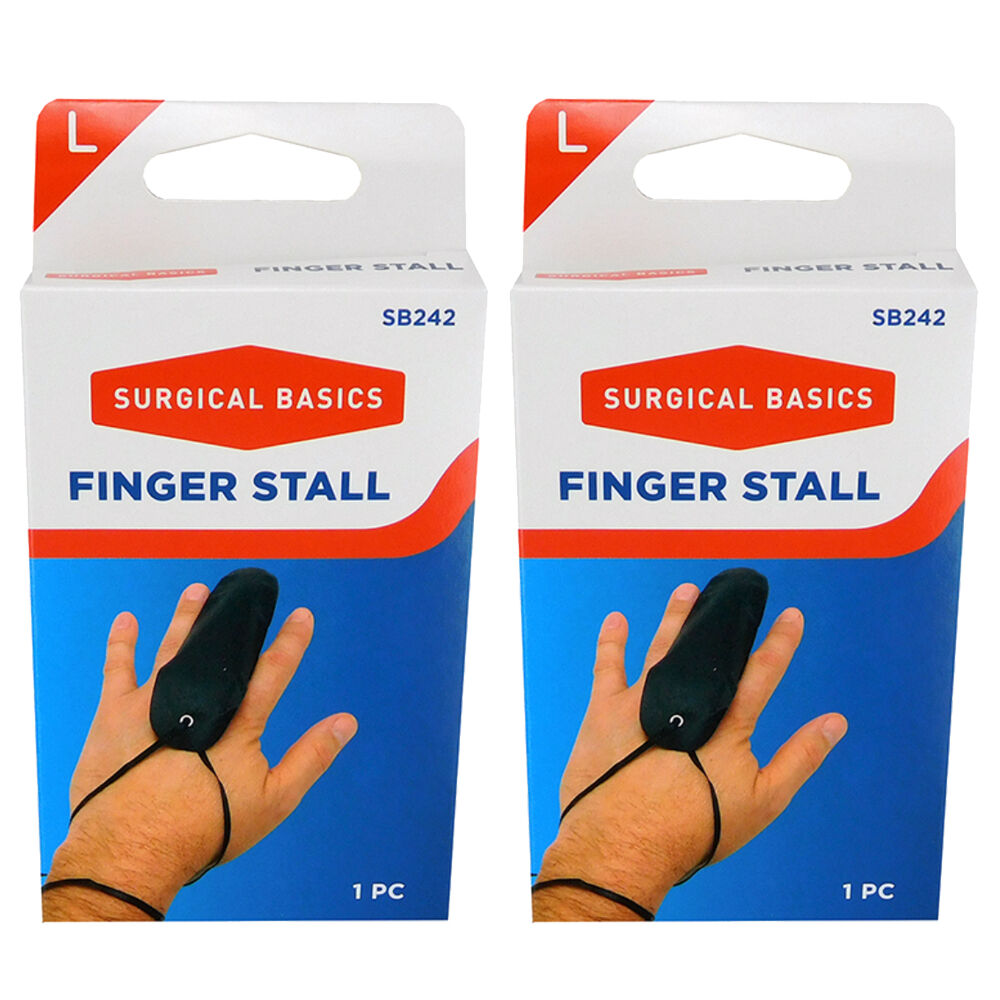 Surgical Basics Leather Finger Stall Large Pack of 2 Reusable Washable Protective
