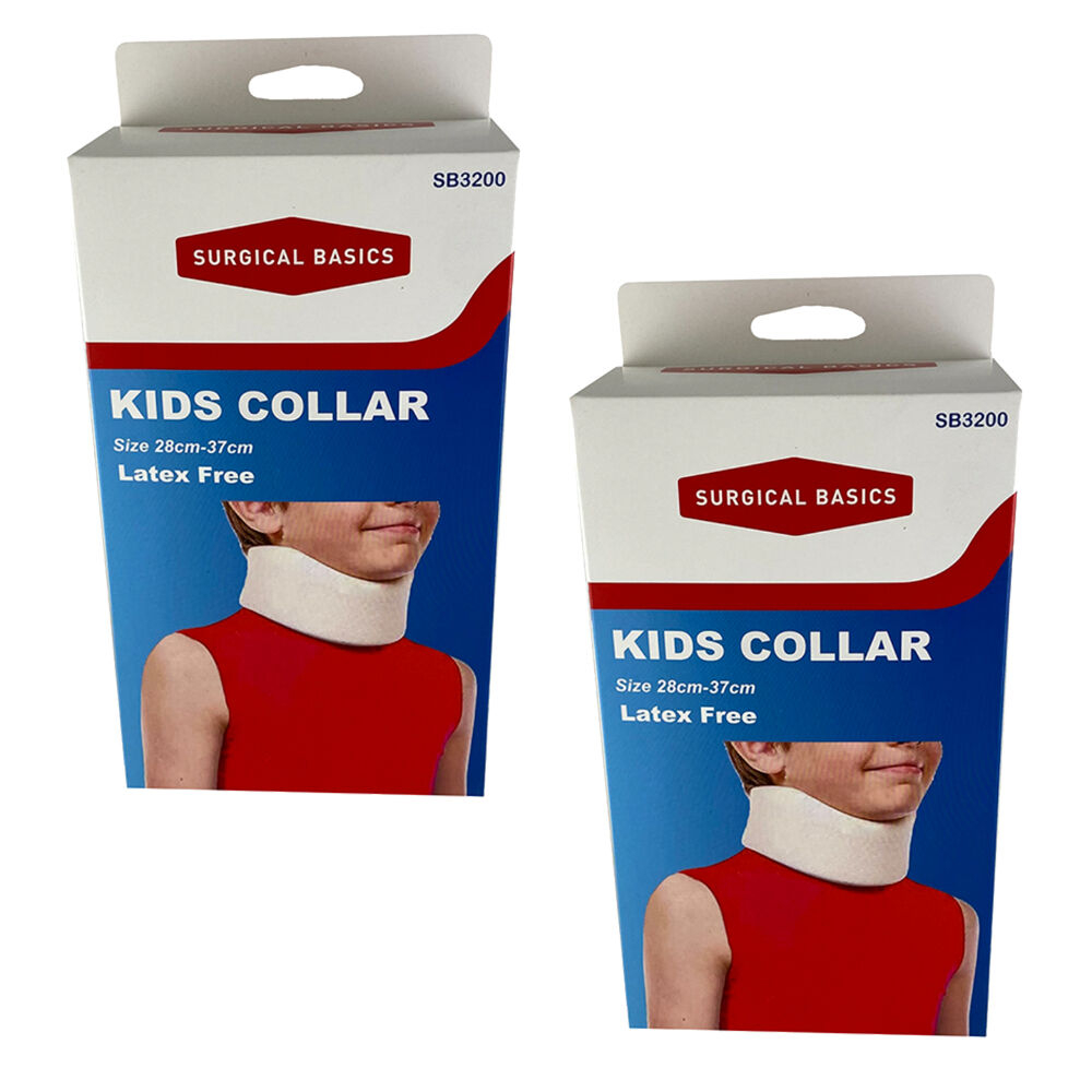 Surgical Basics Kids Foam Neck Collar Cervical Support Brace 28-37cm Pack of 2