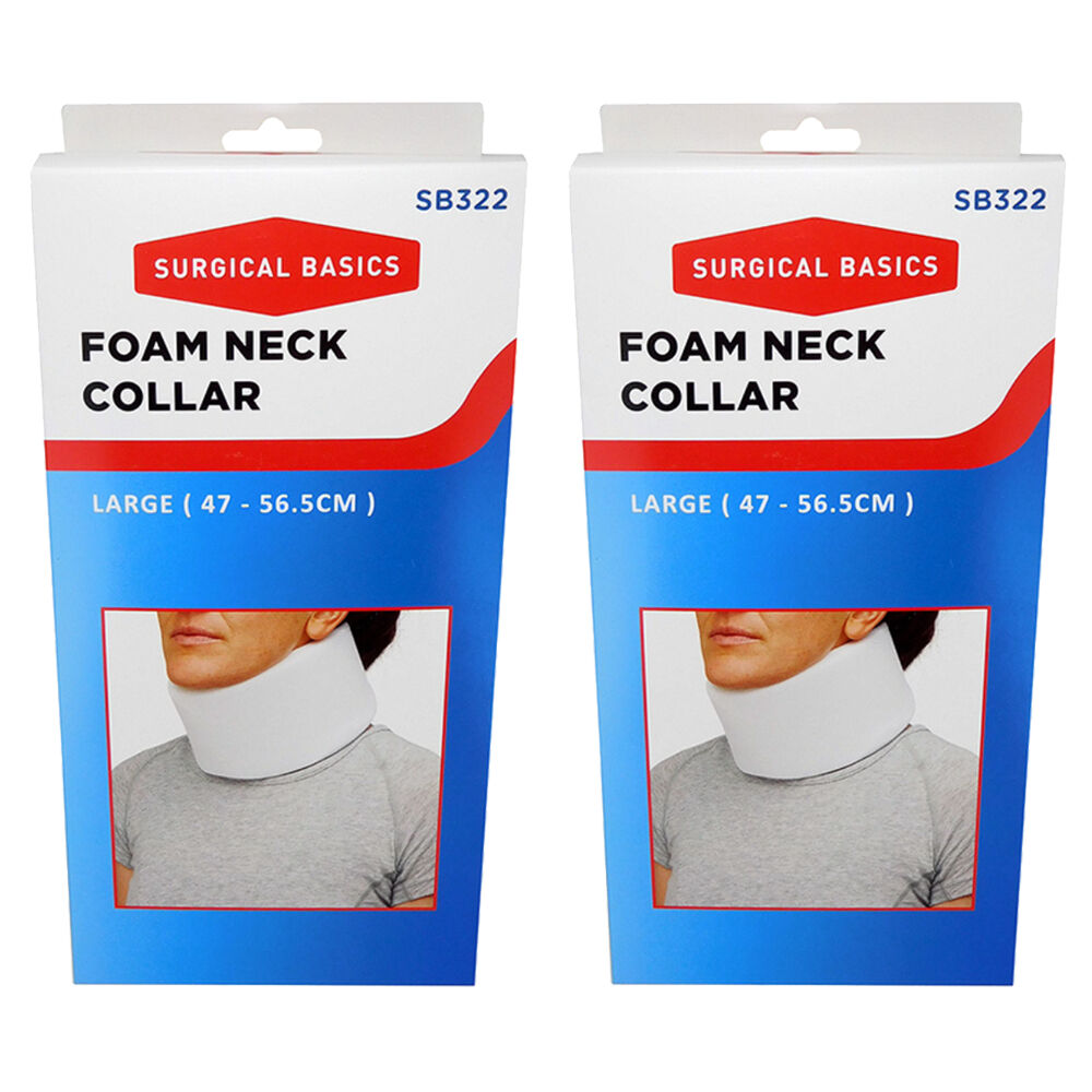 Surgical Basics Foam Cervical Collar Large 47 to 56.5 cm Support Brace Pack of 2