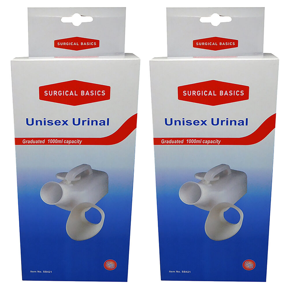 Surgical Basics Unisex Urinal 1L Bottle with Lid Pack of 2