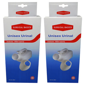 Surgical Basics Unisex Urinal 1L Bottle with Lid Pack of 2