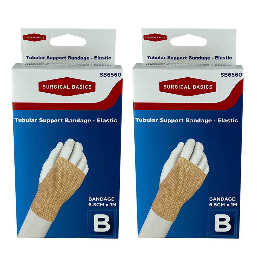 Surgical Basics Tubular Wrist Support Bandage 2 Pack Elastic Compression