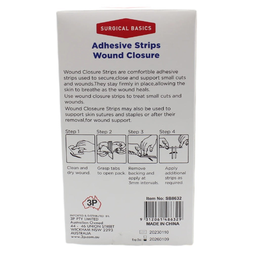 Surgical Basics Adhesive Wound Closure Strips 6 x 75mm 24 pack